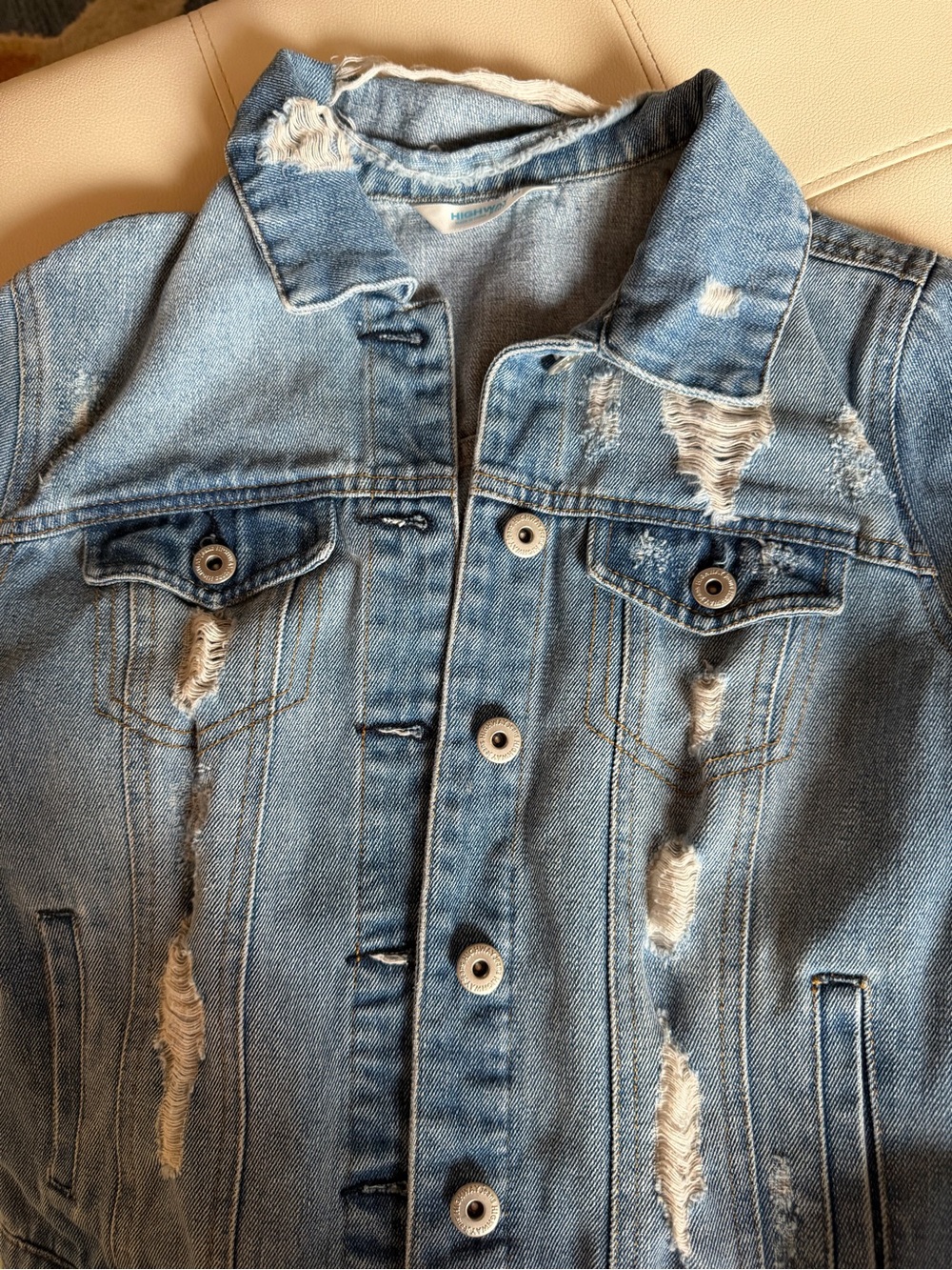 Highway Jeans Light Blue Distressed Denim Jacket